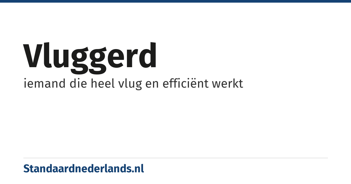 vluggerd: iemand die heel vlug en efficiënt werkt