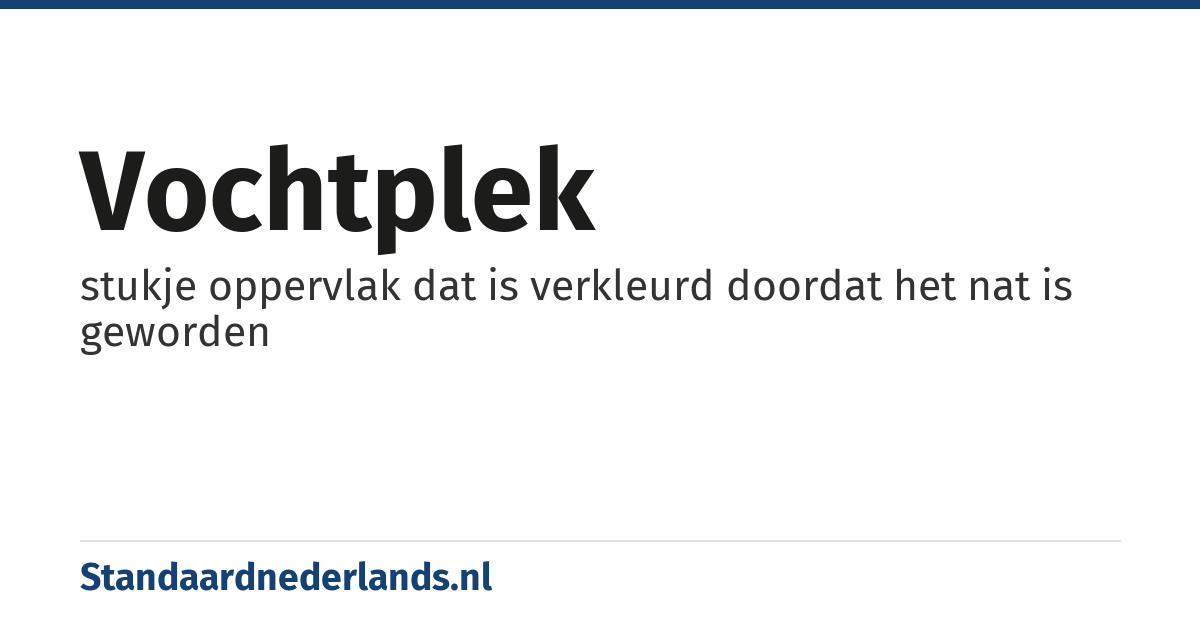 vochtplek: stukje oppervlak dat is verkleurd doordat het nat is geworden