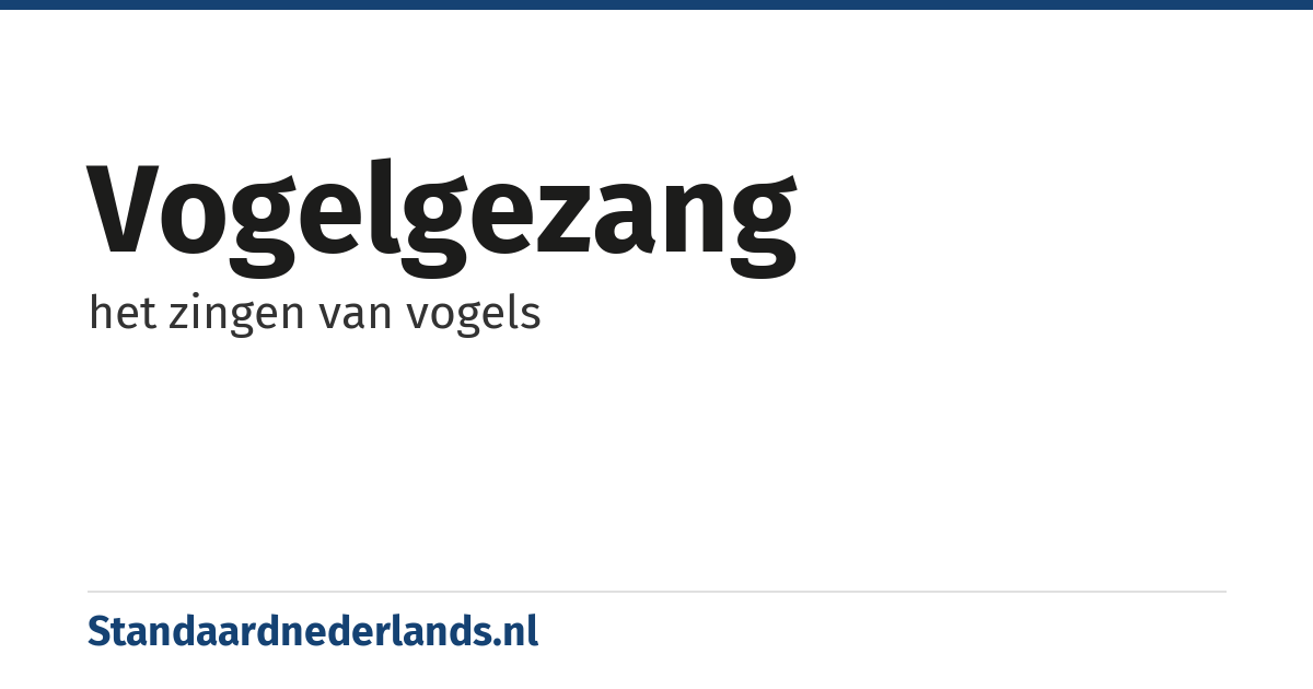 vogelgezang: het zingen van vogels