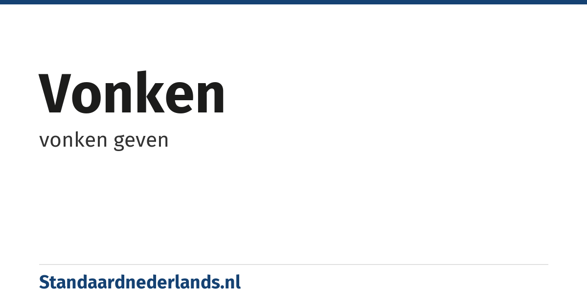 vonken: vonken geven