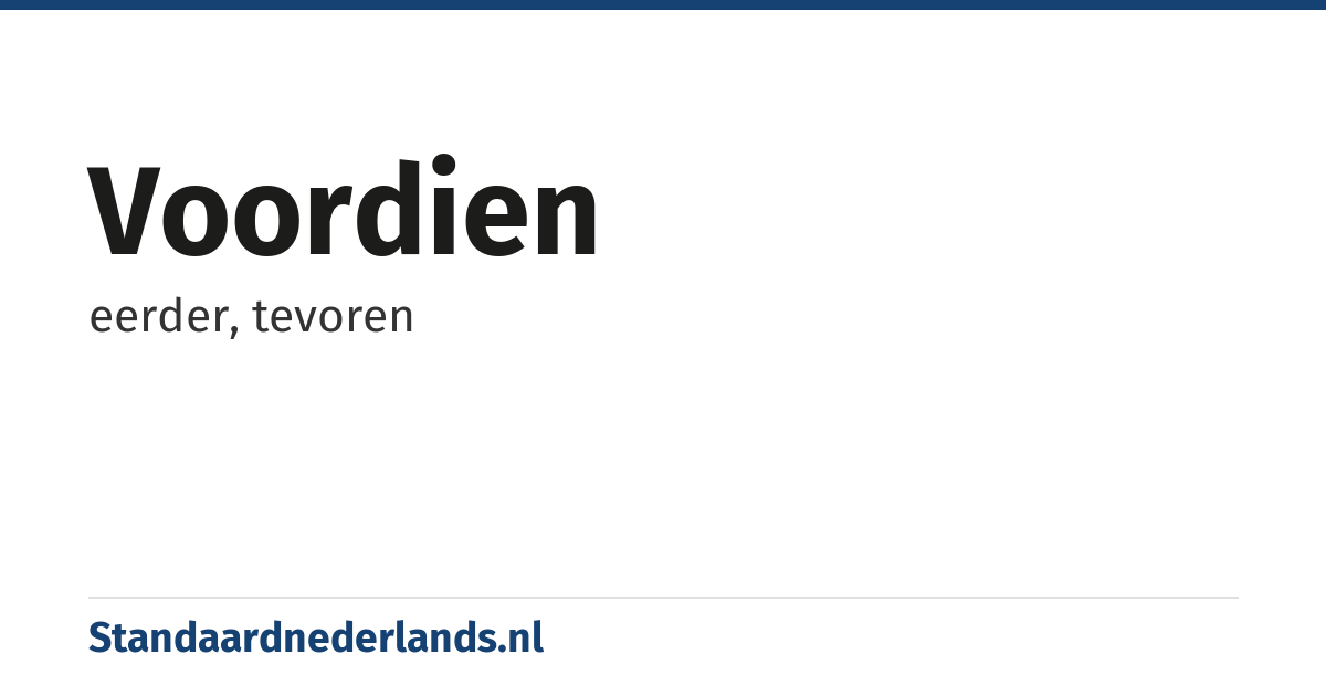 voordien: eerder, tevoren