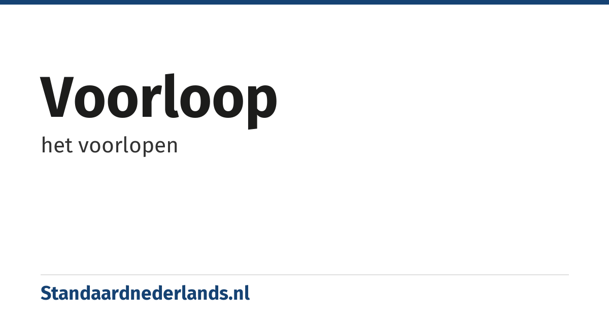 voorloop: het voorlopen
