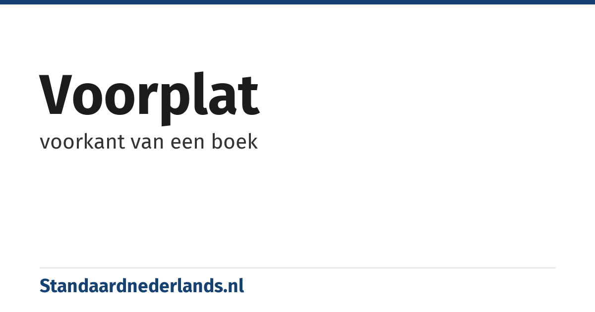 voorplat: voorkant van een boek
