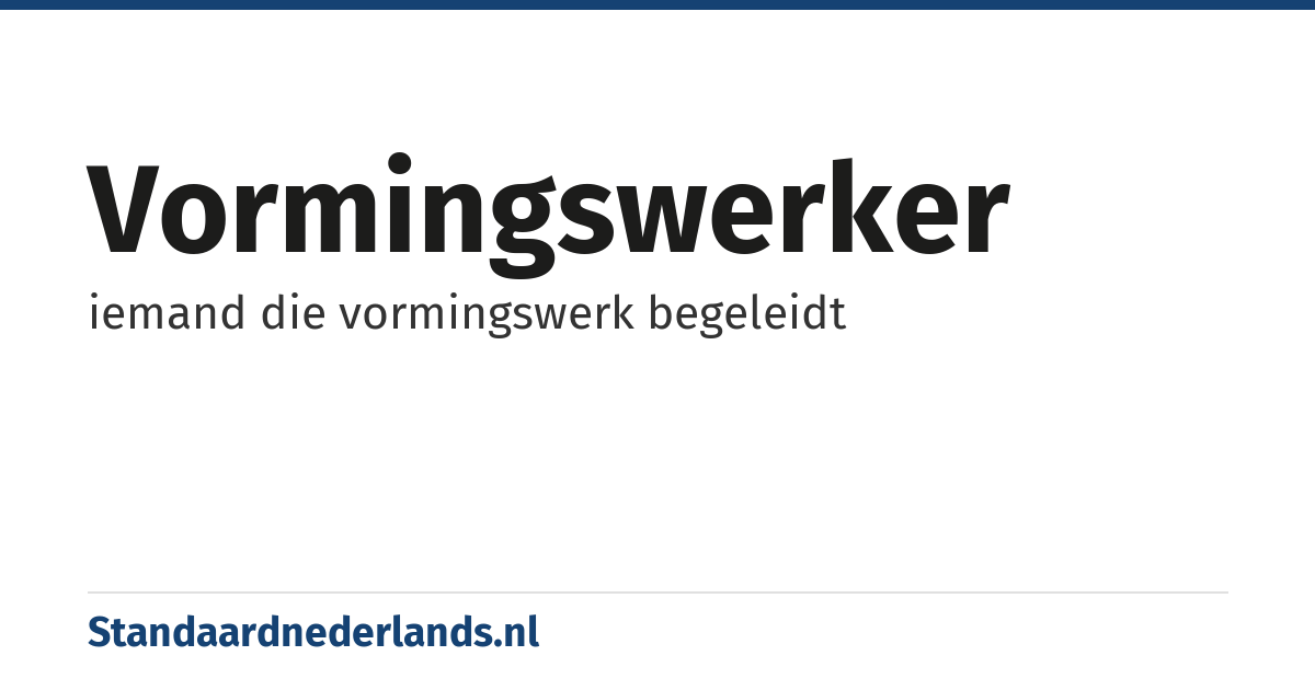 vormingswerker: iemand die vormingswerk begeleidt
