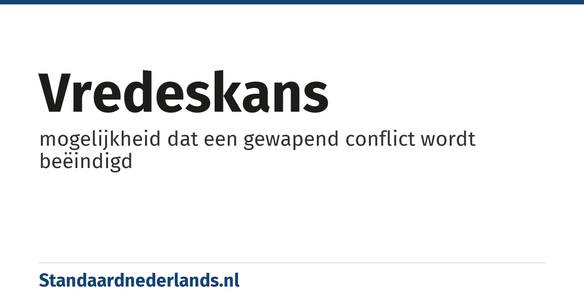 vredeskans: mogelijkheid dat een gewapend conflict wordt beëindigd
