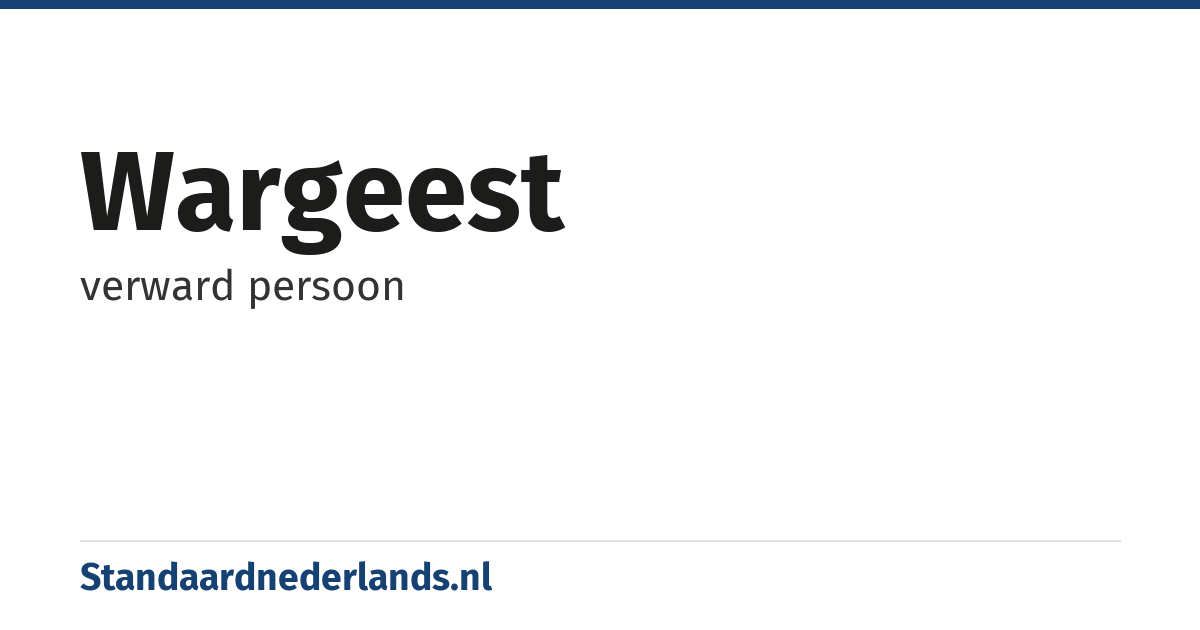 wargeest: verward persoon