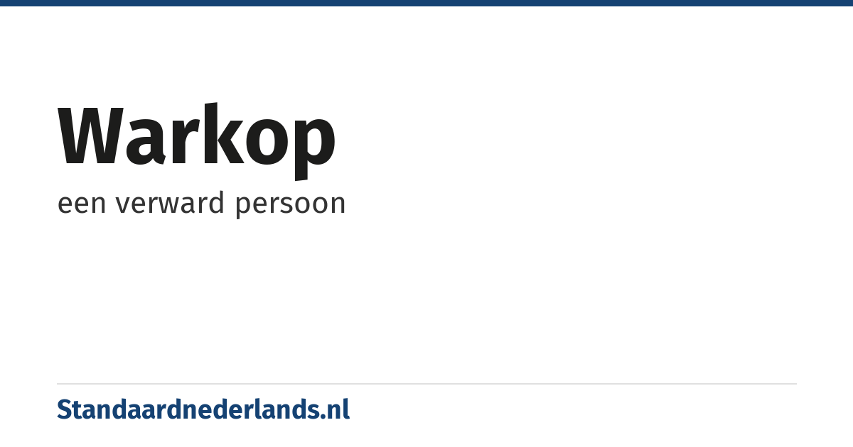 warkop: een verward persoon