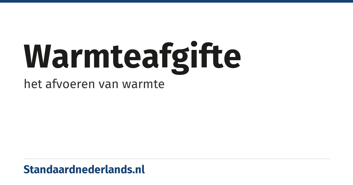warmteafgifte: het afvoeren van warmte