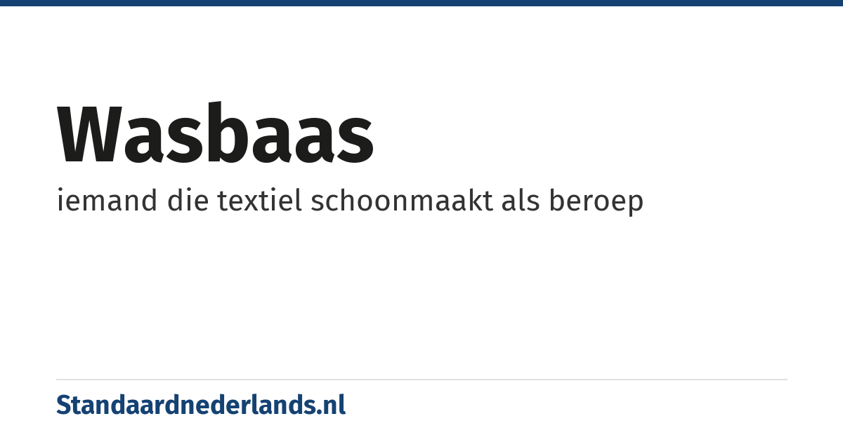 wasbaas: iemand die textiel schoonmaakt als beroep