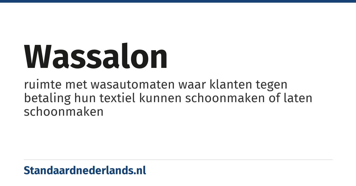 wassalon: ruimte met wasautomaten waar klanten tegen betaling hun textiel kunnen schoonmaken of laten schoonmaken