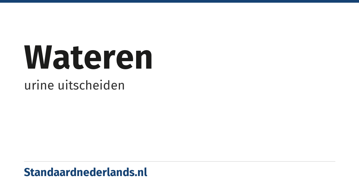 wateren: urine uitscheiden