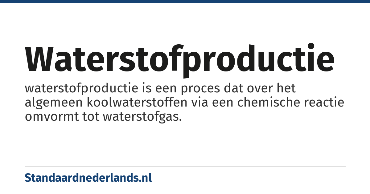 waterstofproductie: waterstofproductie is een proces dat over het algemeen koolwaterstoffen via een chemische reactie omvormt tot waterstofgas.
