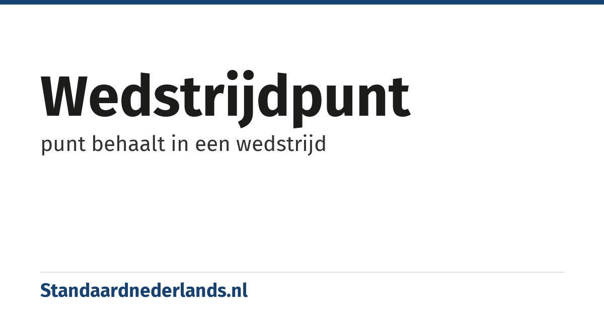 wedstrijdpunt: punt behaalt in een wedstrijd