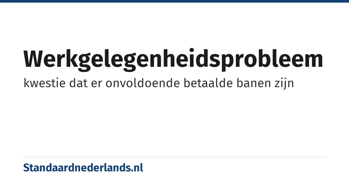 werkgelegenheidsprobleem: kwestie dat er onvoldoende betaalde banen zijn