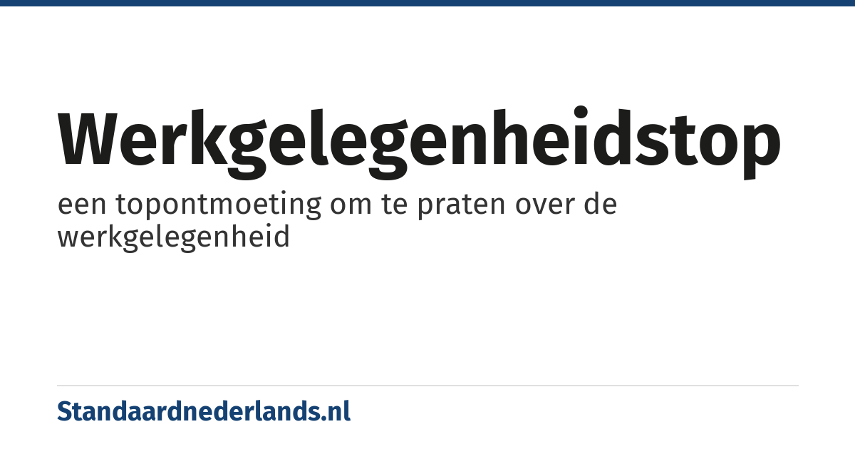 werkgelegenheidstop: een topontmoeting om te praten over de werkgelegenheid