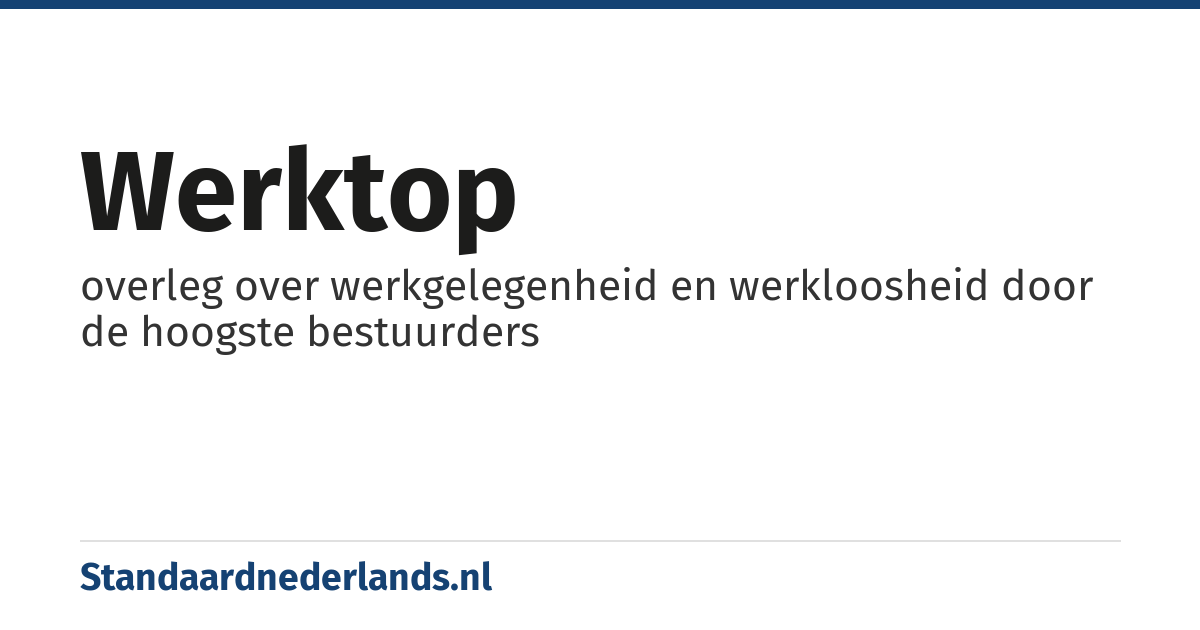 werktop: overleg over werkgelegenheid en werkloosheid door de hoogste bestuurders