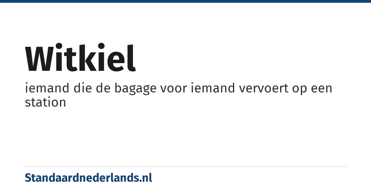 witkiel: iemand die de bagage voor iemand vervoert op een station