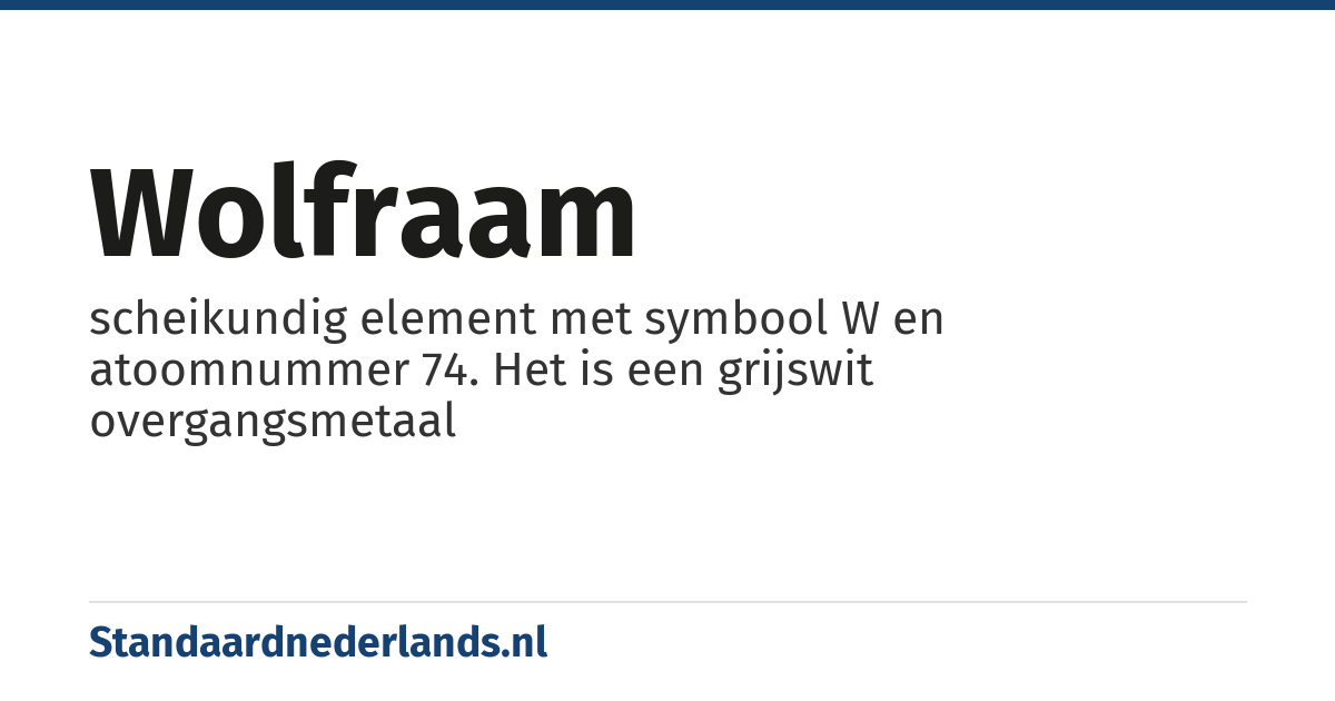 wolfraam: scheikundig element met symbool W en atoomnummer 74. Het is een grijswit overgangsmetaal