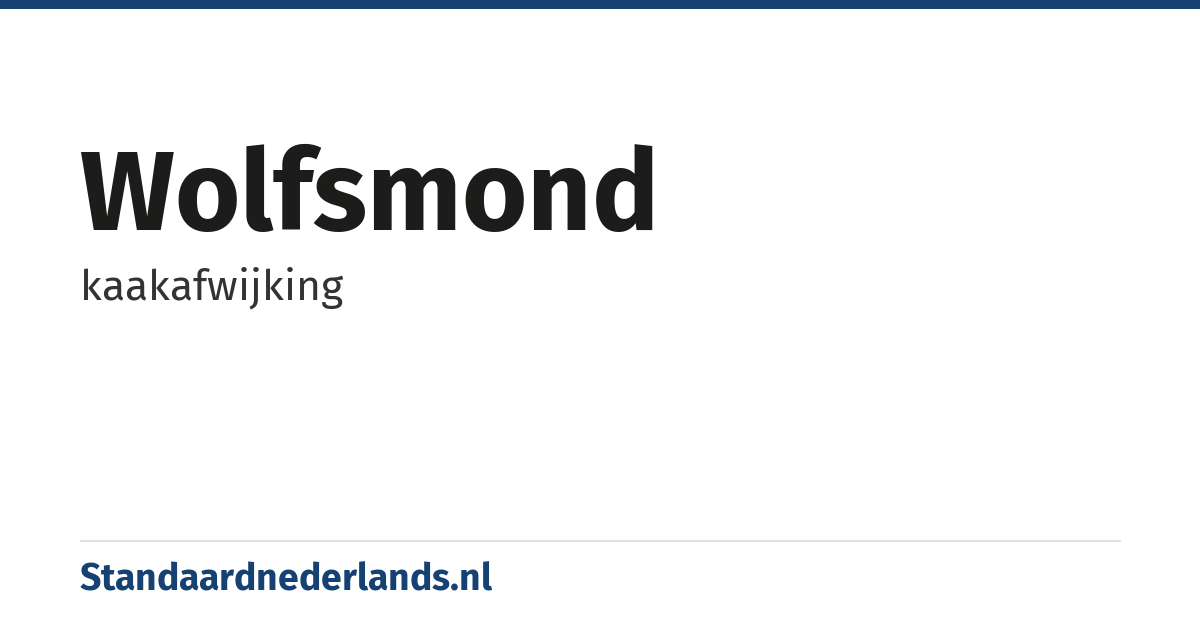 wolfsmond: kaakafwijking