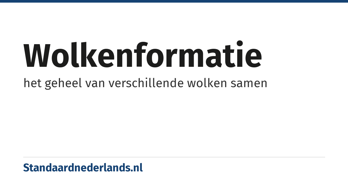 wolkenformatie: het geheel van verschillende wolken samen