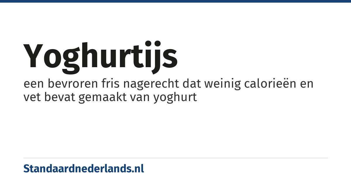 yoghurtijs: een bevroren fris nagerecht dat weinig calorieën en vet bevat gemaakt van yoghurt