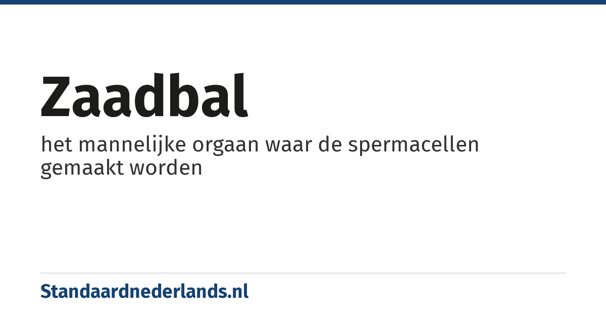 zaadbal: het mannelijke orgaan waar de spermacellen gemaakt worden
