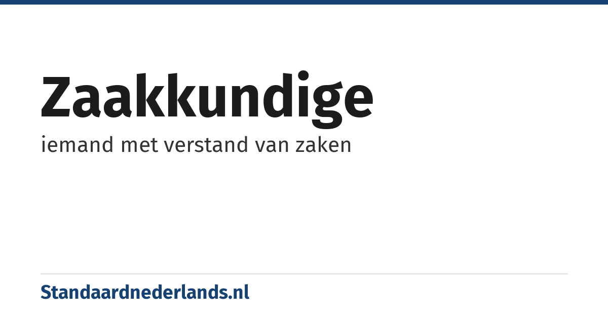 zaakkundige: iemand met verstand van zaken