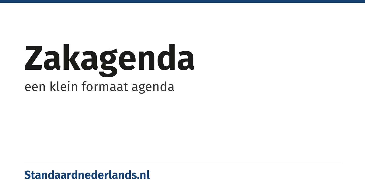zakagenda: een klein formaat agenda