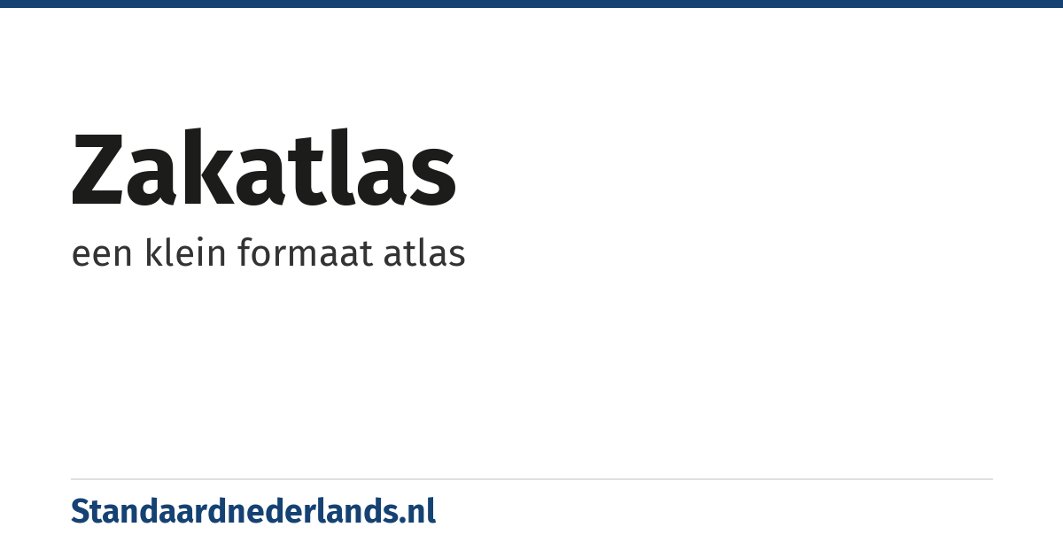 zakatlas: een klein formaat atlas