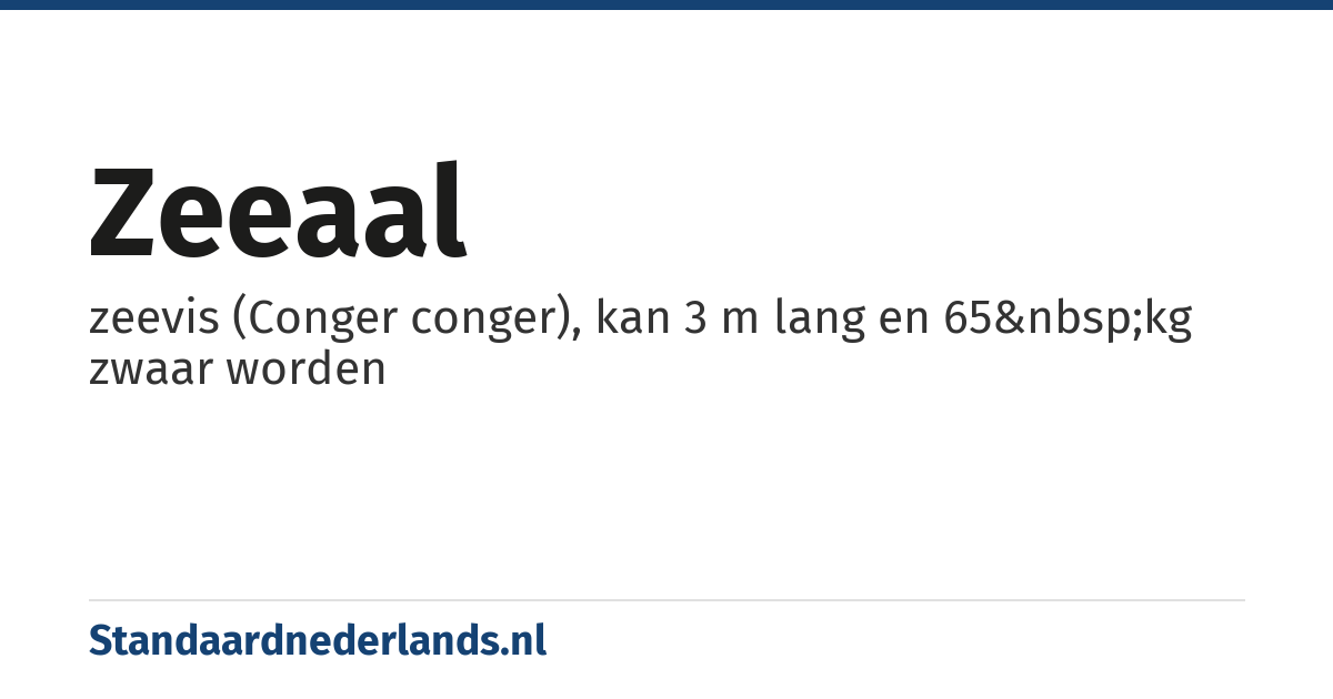 zeeaal: zeevis (Conger conger), kan 3 m lang en 65&nbsp;kg zwaar worden