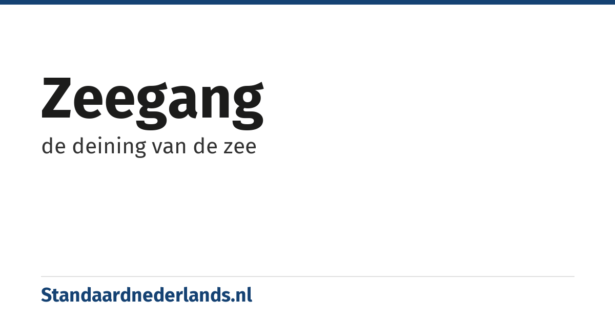 zeegang: de deining van de zee