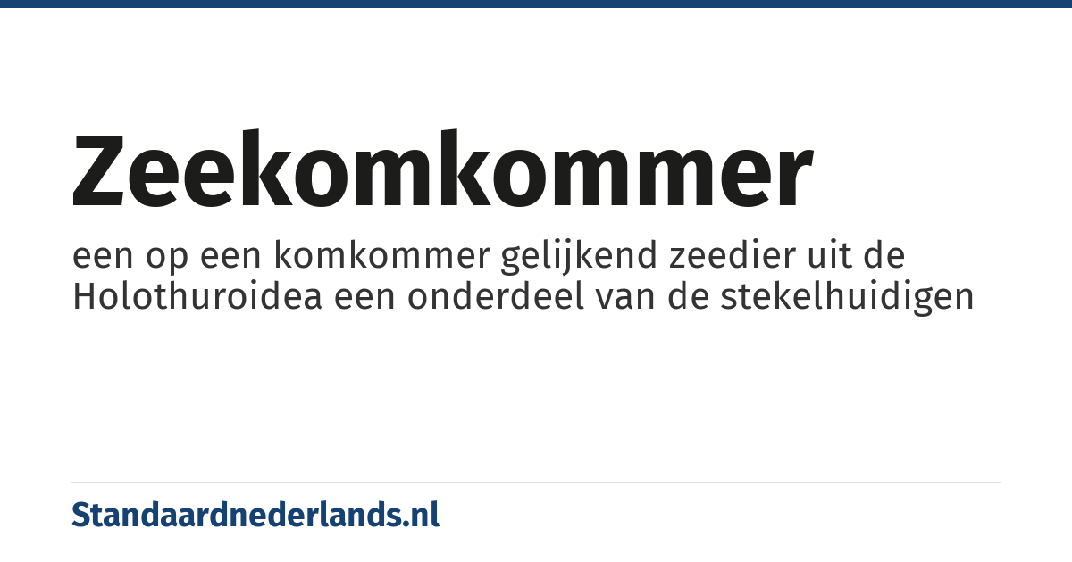 zeekomkommer: een op een komkommer gelijkend zeedier uit de Holothuroidea een onderdeel van de stekelhuidigen