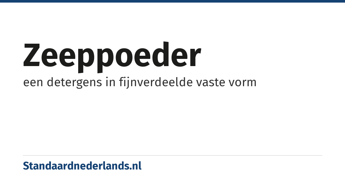 zeeppoeder: een detergens in fijnverdeelde vaste vorm