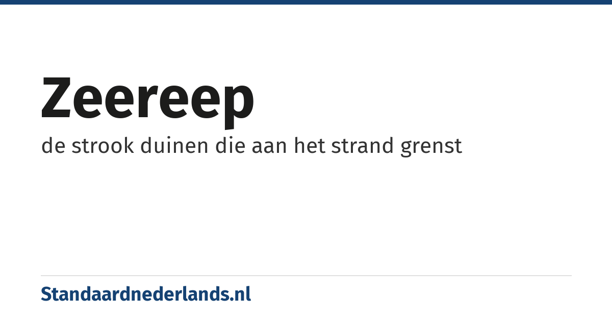 zeereep: de strook duinen die aan het strand grenst