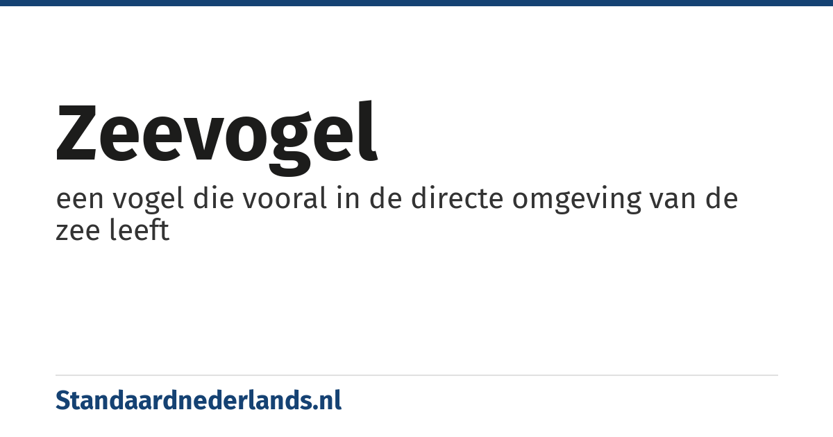 zeevogel: een vogel die vooral in de directe omgeving van de zee leeft