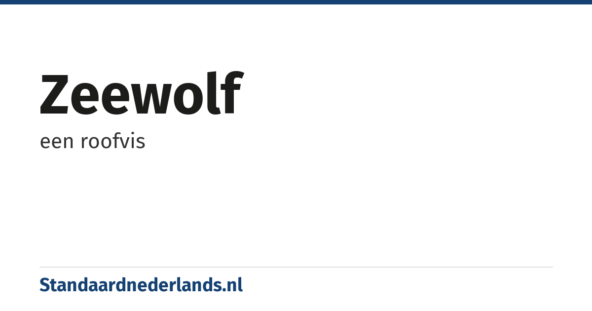 zeewolf: een roofvis