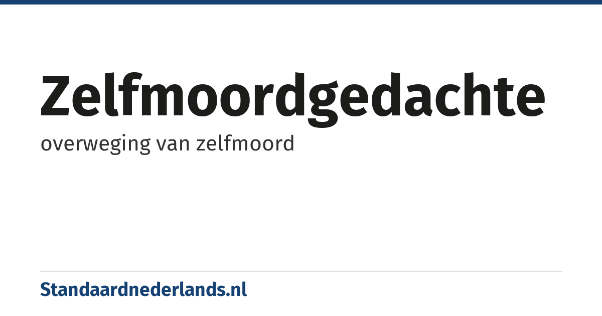 zelfmoordgedachte: overweging van zelfmoord