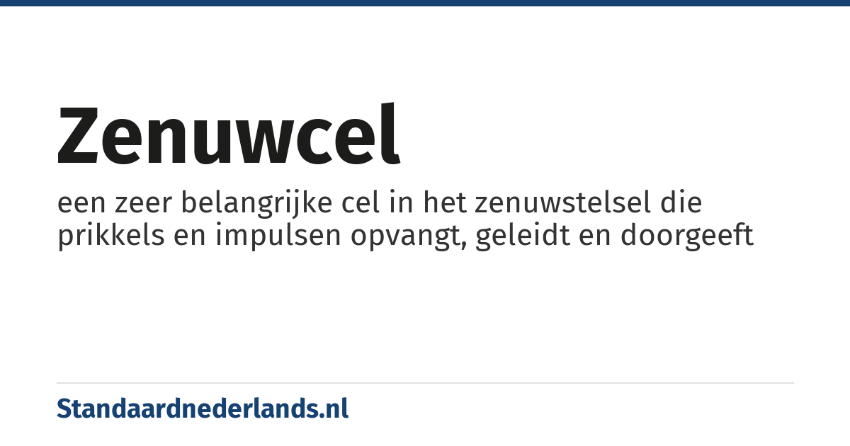 zenuwcel: een zeer belangrijke cel in het zenuwstelsel die prikkels en impulsen opvangt, geleidt en doorgeeft