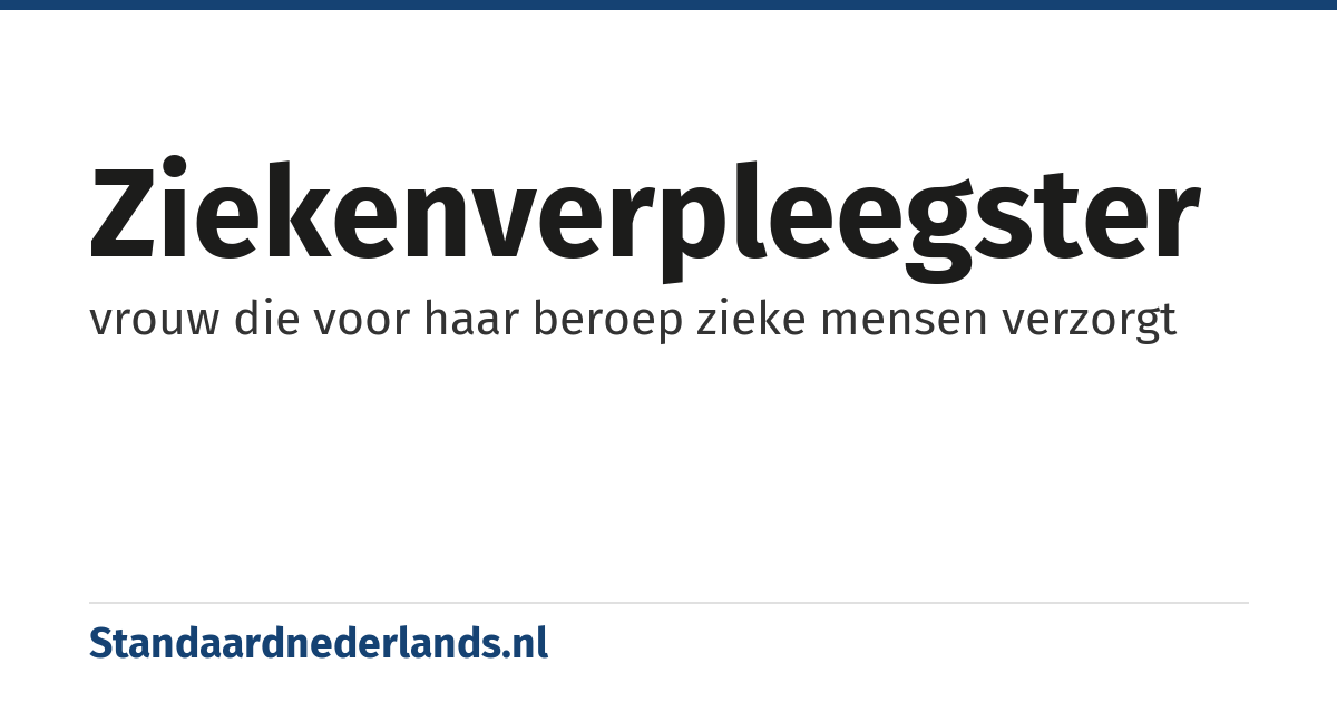 ziekenverpleegster: vrouw die voor haar beroep zieke mensen verzorgt