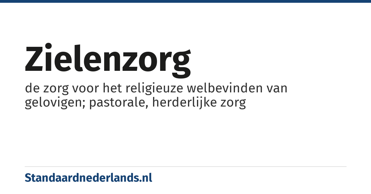zielenzorg: de zorg voor het religieuze welbevinden van gelovigen; pastorale, herderlijke zorg