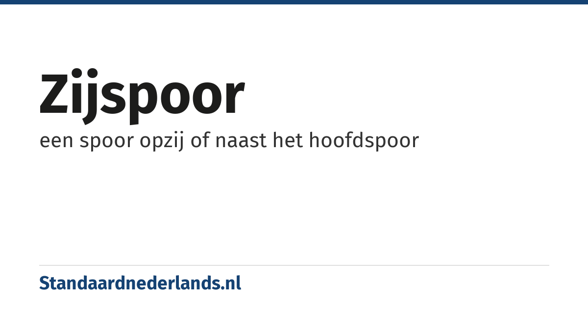 zijspoor: een spoor opzij of naast het hoofdspoor