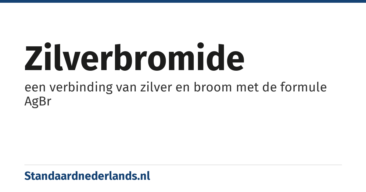 zilverbromide: een verbinding van zilver en broom met de formule AgBr