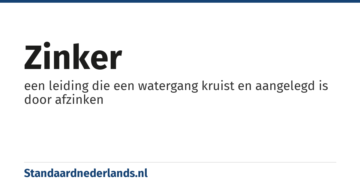 zinker: een leiding die een watergang kruist en aangelegd is door afzinken