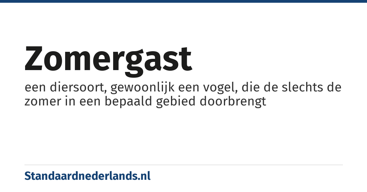 zomergast: een diersoort, gewoonlijk een vogel, die de slechts de zomer in een bepaald gebied doorbrengt