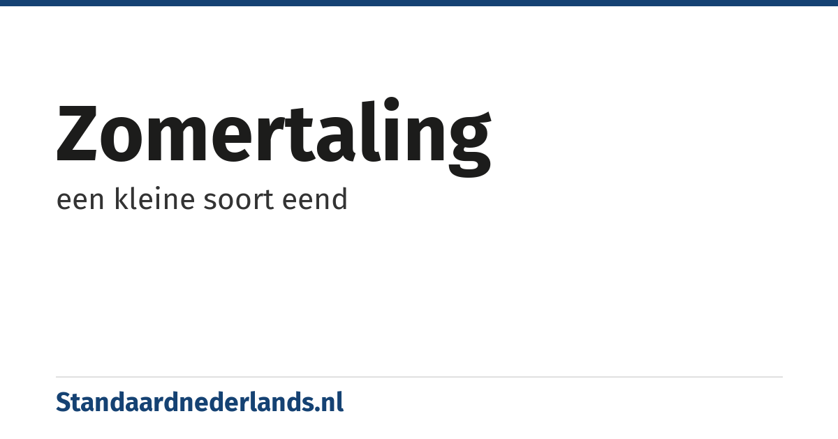 zomertaling: een kleine soort eend