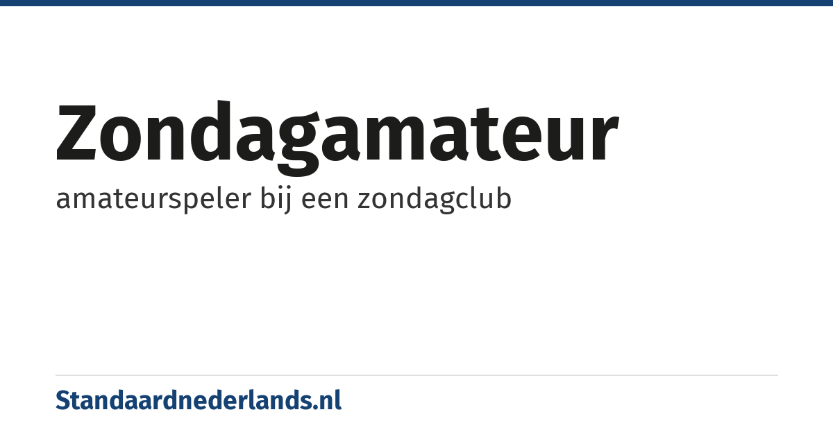 zondagamateur: amateurspeler bij een zondagclub