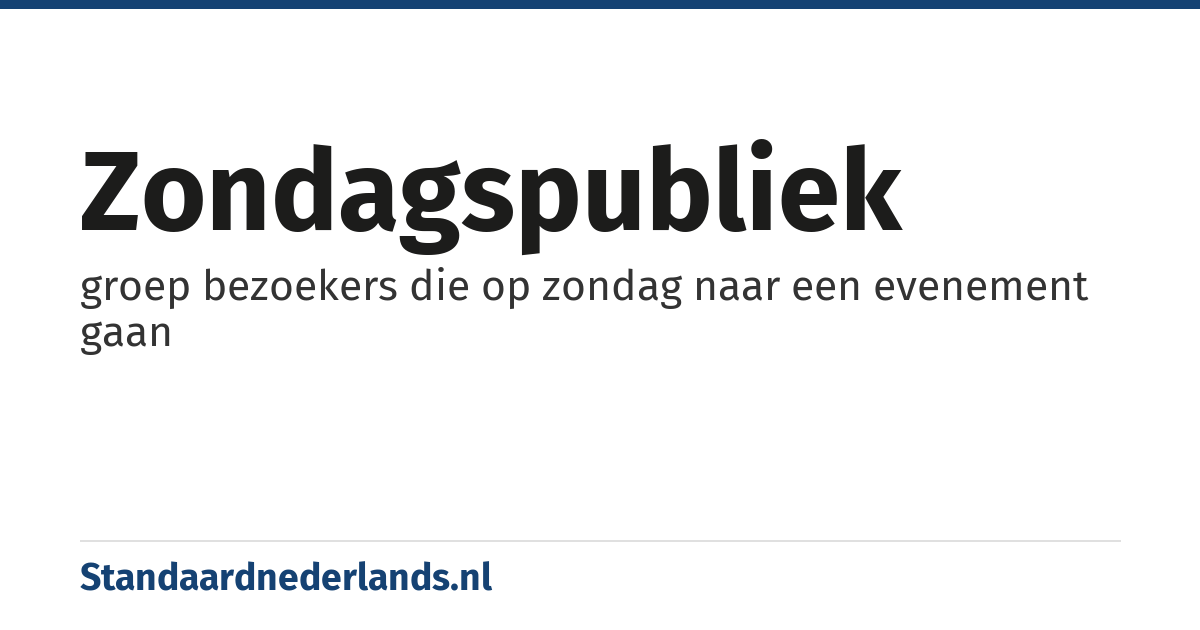 zondagspubliek: groep bezoekers die op zondag naar een evenement gaan