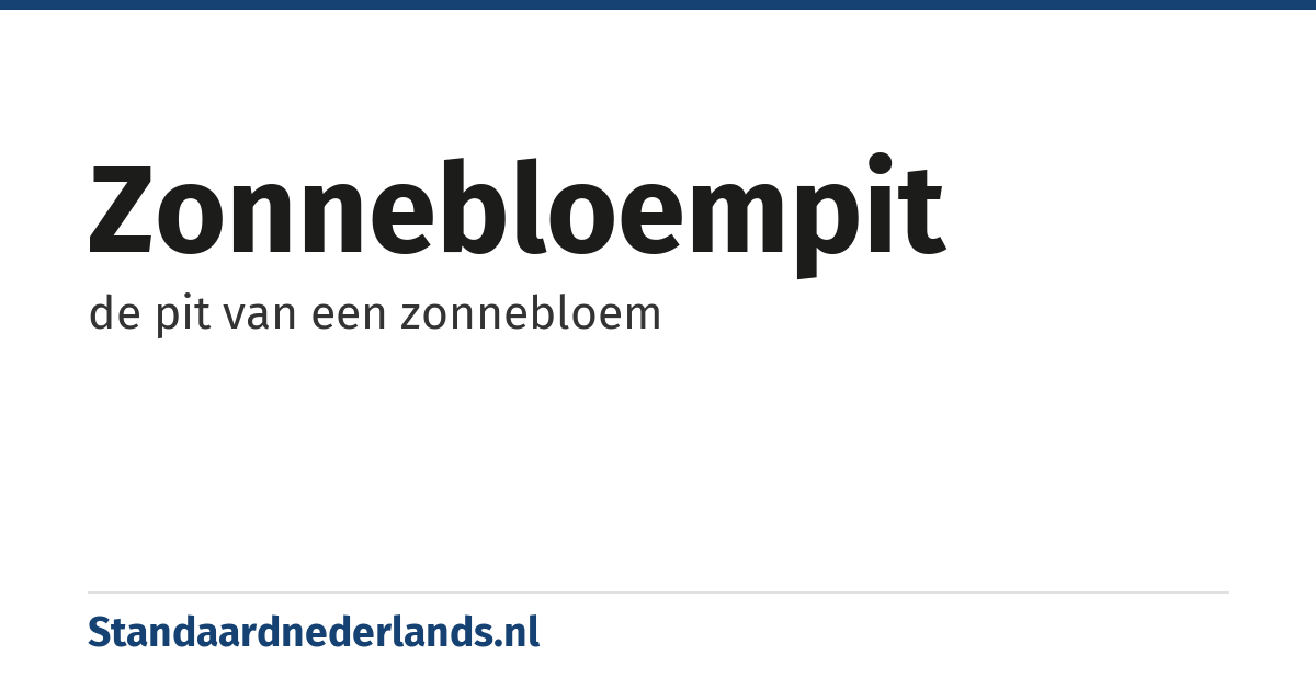 zonnebloempit: de pit van een zonnebloem