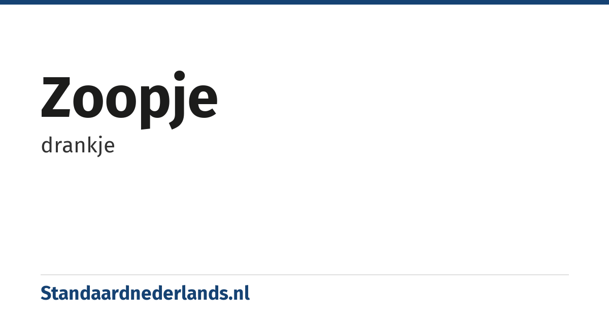 zoopje: drankje