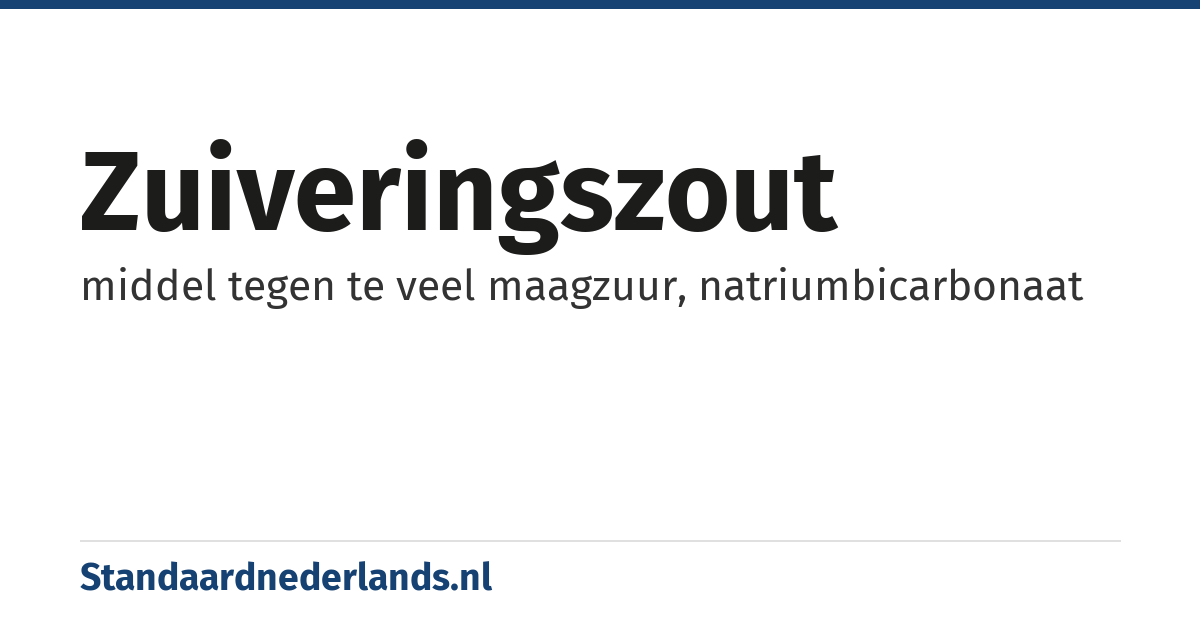 zuiveringszout: middel tegen te veel maagzuur, natriumbicarbonaat